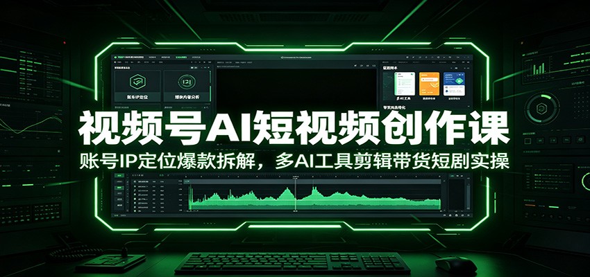视频号AI短视频创作课：账号IP定位爆款拆解，多AI工具剪辑带货短剧实操-我爱项目网