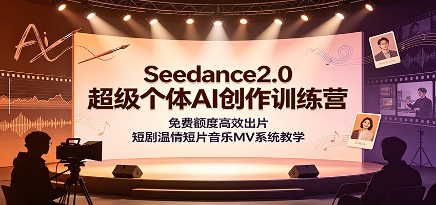 Seedance2.0超级个体AI创作训练营：免费额度高效出片，短剧温情短片音乐MV系统教学-我爱项目网