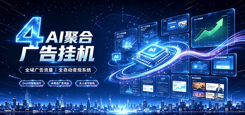 全域广告流量聚合，AI无人挂机稳赚佣金，打造长期稳定被动收入副业-我爱项目网