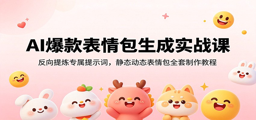 AI爆款表情包生成实战课：反向提炼专属提示词，静态动态表情包全套制作教程-我爱项目网