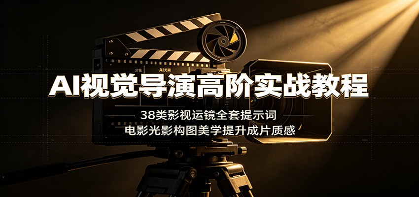 AI视觉导演高阶实战教程：38类影视运镜全套提示词，电影光影构图美学提升成片质感-我爱项目网