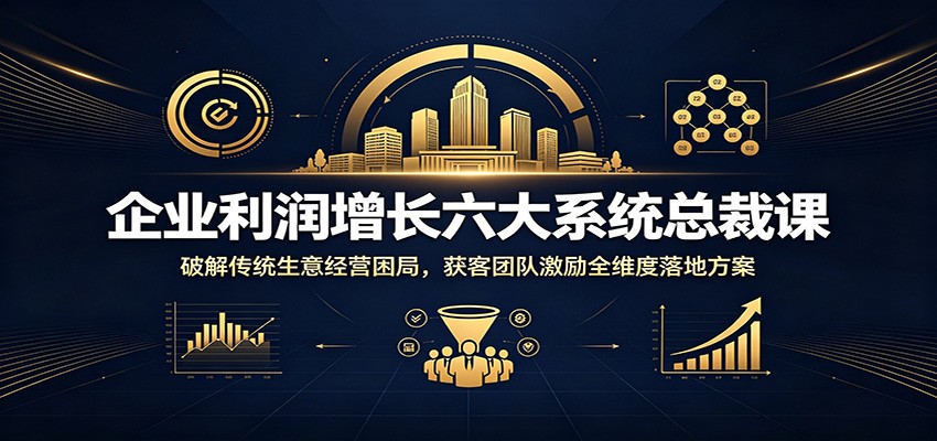 企业利润增长六大系统总裁课：破解传统生意经营困局，获客团队激励全维度落地方案-我爱项目网