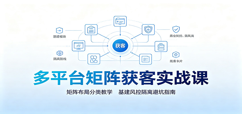 多平台矩阵获客实战课:矩阵布局分类教学,基建风控隔离避坑指南-我爱项目网