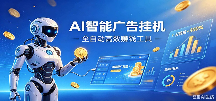 AI智能广告挂机，小白轻松上手，在家自动赚收益-我爱项目网