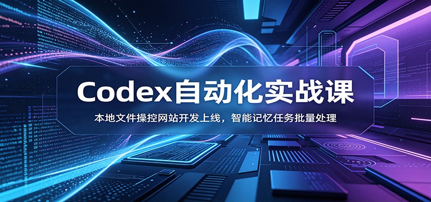 Codex自动化实战课：本地文件操控网站开发上线，智能记忆任务批量处理-我爱项目网
