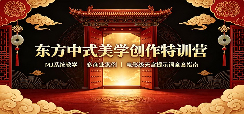 东方中式美学创作特训营：MJ系统教学，多商业案例，电影级天宫提示词全套指南-我爱项目网