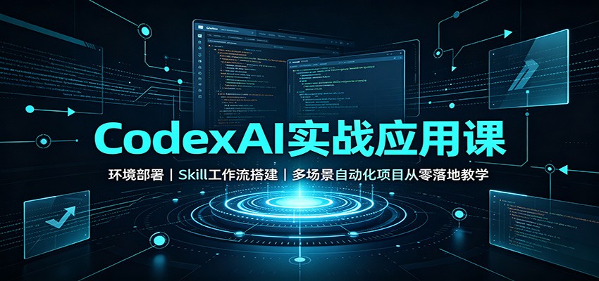 CodexAI实战应用课：环境部署Skill工作流搭建，多场景自动化项目从零落地教学-我爱项目网