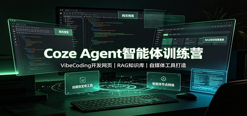 Coze Agent智能体训练营：VibeCoding开发网页，RAG知识库，自媒体工具打造-我爱项目网