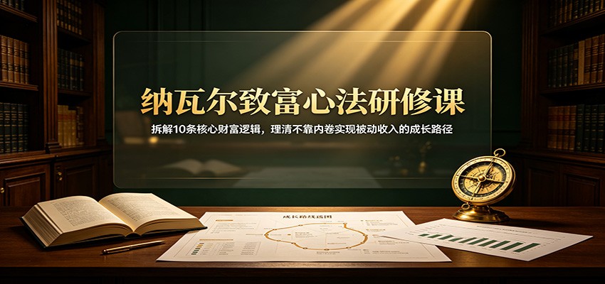 纳瓦尔致富心法研修课：拆解10条核心财富逻辑，理清不靠内卷实现被动收入的成长路径-我爱项目网