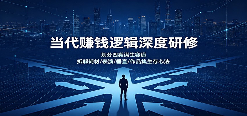 当代赚钱逻辑深度研修：划分四类谋生赛道，拆解耗材/表演/垂直/作品集生存心法-我爱项目网
