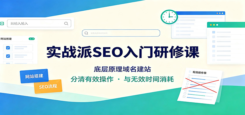 实战派SEO入门研修课：底层原理域名建站，分清有效操作与无效时间消耗-我爱项目网