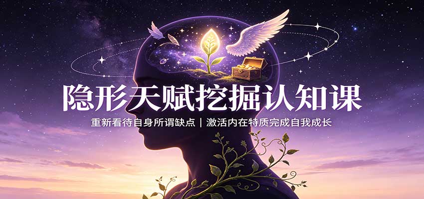 隐形天赋挖掘认知课：重新看待自身所谓缺点，激活内在特质完成自我成长-我爱项目网