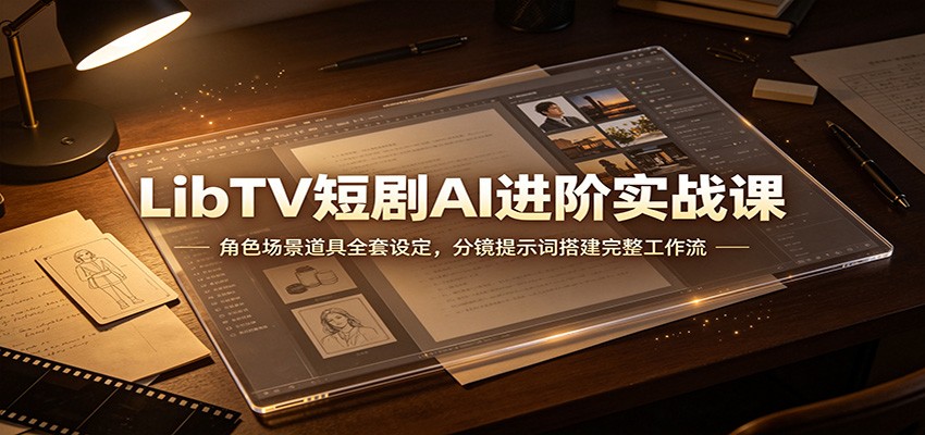LibTV短剧AI进阶实战课：角色场景道具全套设定，分镜提示词搭建完整工作流-我爱项目网
