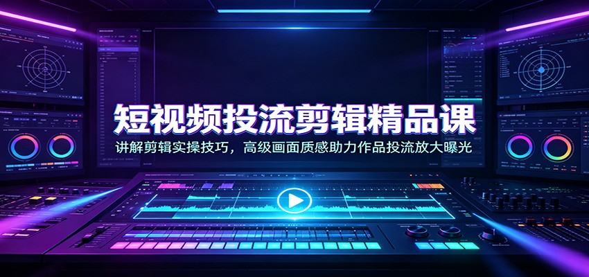 短视频投流剪辑精品课：讲解剪辑实操技巧，高级画面质感助力作品投流放大曝光-我爱项目网