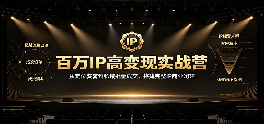 百万IP高变现实战营：从定位获客到私域批量成交，搭建完整IP商业闭环-我爱项目网