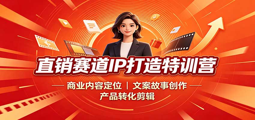 直销赛道IP打造特训营：商业内容定位，文案故事创作，产品转化剪辑-我爱项目网
