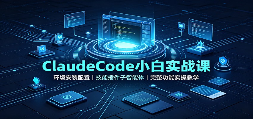 ClaudeCode小白实战课：环境安装配置，技能插件子智能体，完整功能实操教学-我爱项目网
