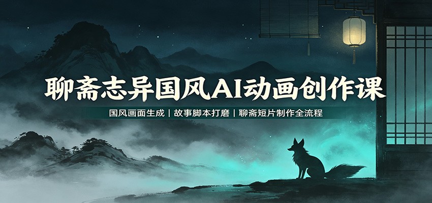 聊斋志异国风AI动画创作课:国风画面生成,故事脚本打磨,聊斋短片制作全流程-我爱项目网