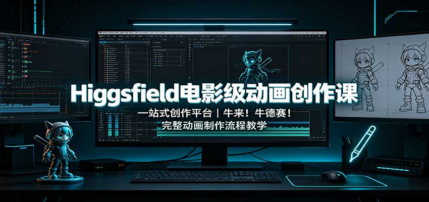 Higgsfield电影级动画创作课：一站式创作平台，牛来！牛德赛！完整动画制作流程教学-我爱项目网