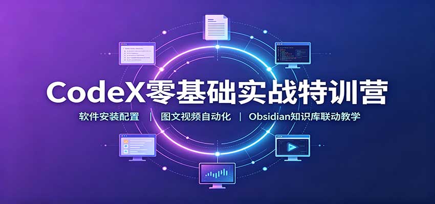 CodeX零基础实战特训营：软件安装配置，图文视频自动化，Obsidian知识库联动教学-我爱项目网