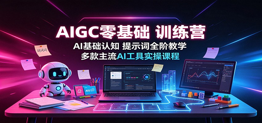 AIGC零基础训练营：AI基础认知，提示词全阶教学，多款主流AI工具实操课程-我爱项目网