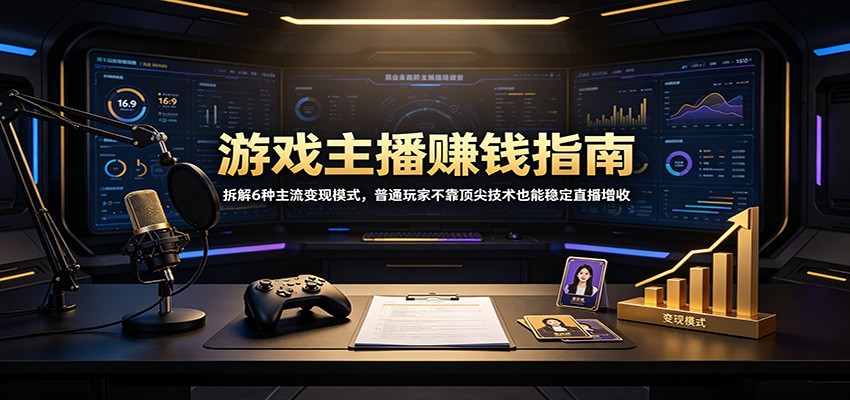 游戏主播赚钱指南：拆解6种主流变现模式，普通玩家不靠顶尖技术也能稳定直播增收-我爱项目网