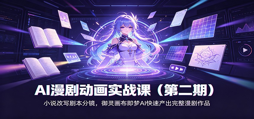 AI漫剧动画实战课（第二期)：小说改写剧本分镜，御灵画布即梦AI快速产出完整漫剧作品-我爱项目网