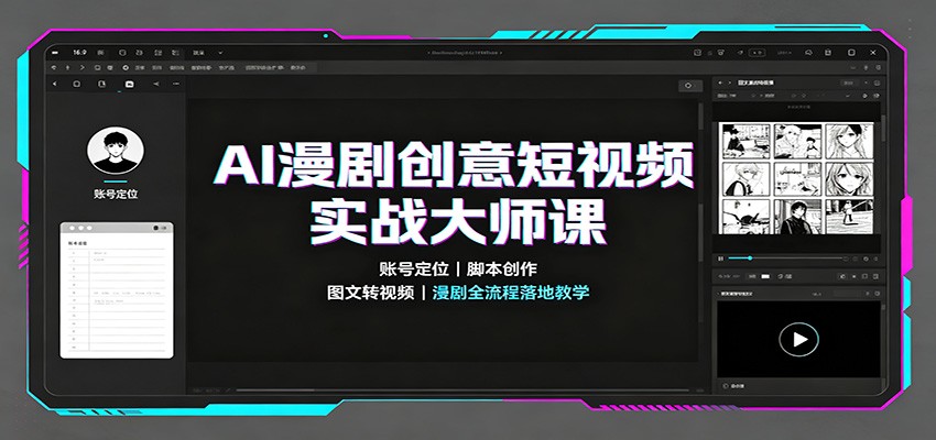 AI漫剧创意短视频实战大师课:账号定位脚本创作,图文转视频,漫剧全流程落地教学-我爱项目网