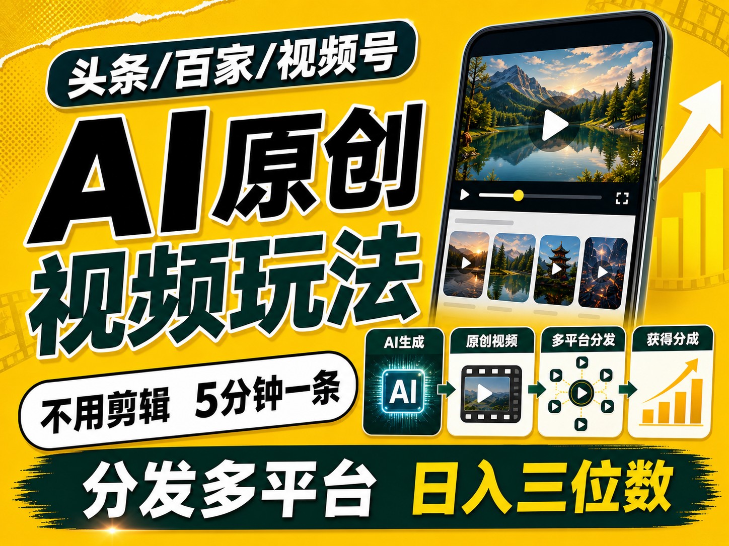 2026头条百家号升级玩法 5分钟一条原创视频 发多平台赚收-我爱项目网