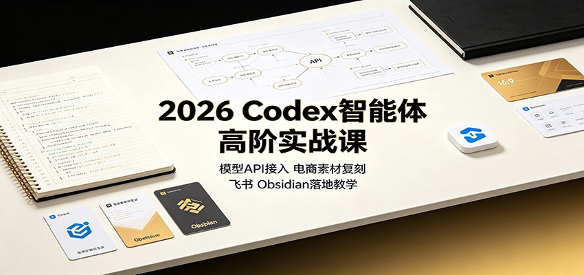 2026 Codex智能体高阶实战课：模型API接入，电商素材复刻，飞书Obsidian落地教学-我爱项目网