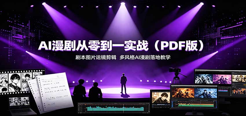 AI漫剧从零到一实战（PDF版）：剧本图片运镜剪辑，多风格AI漫剧落地教学-我爱项目网
