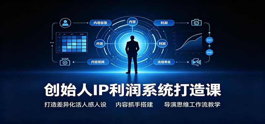 创始人IP利润系统打造课：打造差异化活人感人设，内容抓手搭建，导演思维工作流教学-我爱项目网
