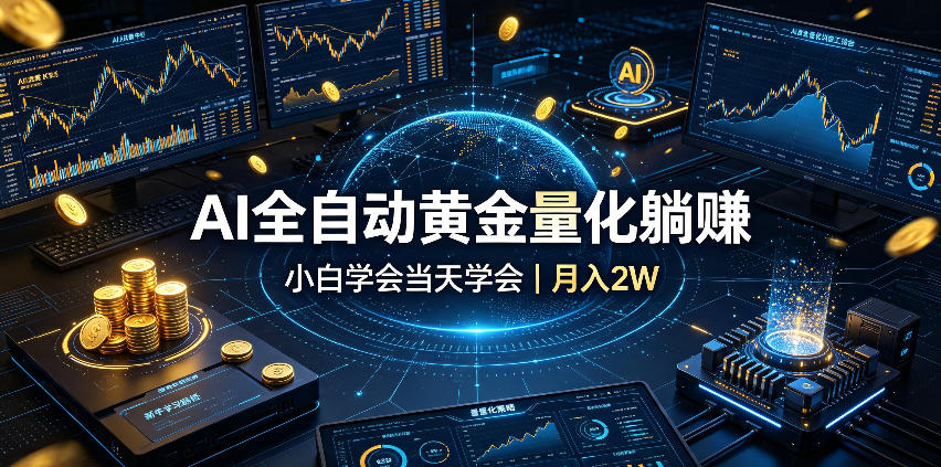 AI全自动黄金量化躺赚：小白学会当天学会，月入2W！-我爱项目网