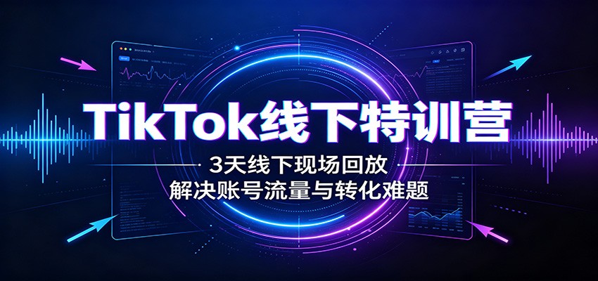 TikTok线下特训营:3天线下现场回放,解决账号流量与转化难题-我爱项目网