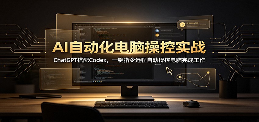 AI自动化电脑操控实战：ChatGPT搭配Codex，一键指令远程自动操控电脑完成工作-我爱项目网