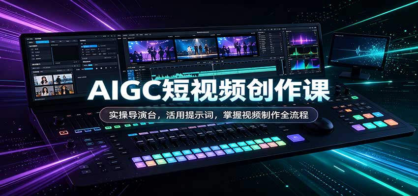 AIGC短视频创作课：实操导演台，活用提示词，掌握视频制作全流程-我爱项目网