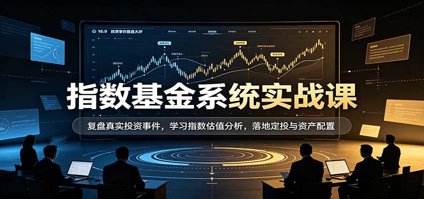 指数基金系统实战课：复盘真实投资事件，学习指数估值分析，落地定投与资产配置-我爱项目网