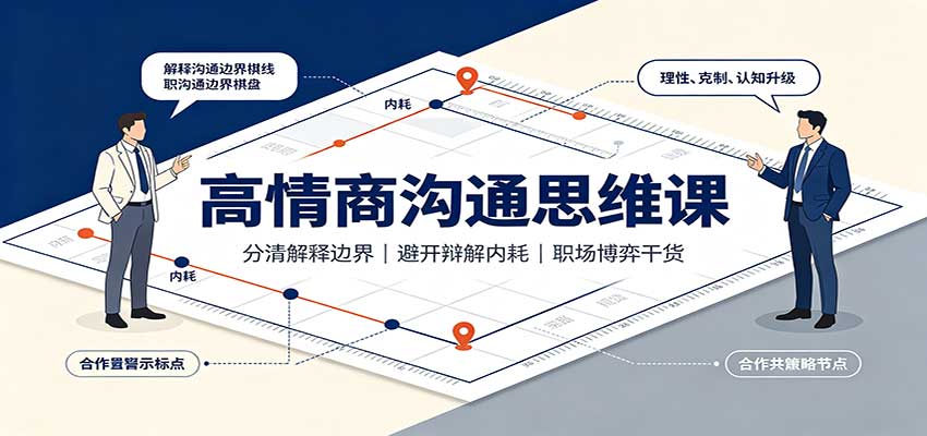 高情商沟通思维课：分清解释边界，避开辩解内耗，职场博弈干货-我爱项目网