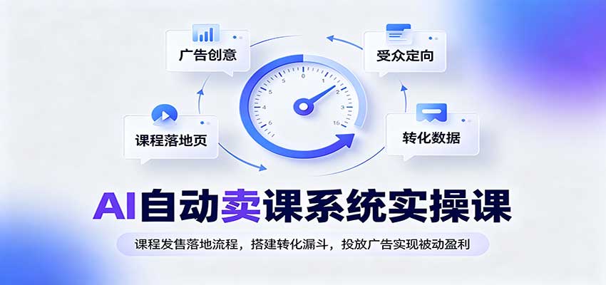 AI自动卖课系统实操课：课程发售落地流程，搭建转化漏斗，投放广告实现被动盈利-我爱项目网
