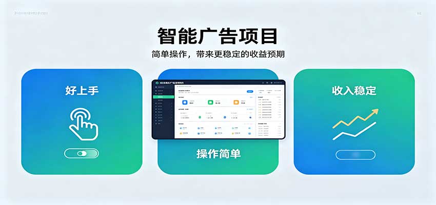 智能广告挂机项目，操作简单上手快，收益稳定可持续。稳定日入300+-我爱项目网