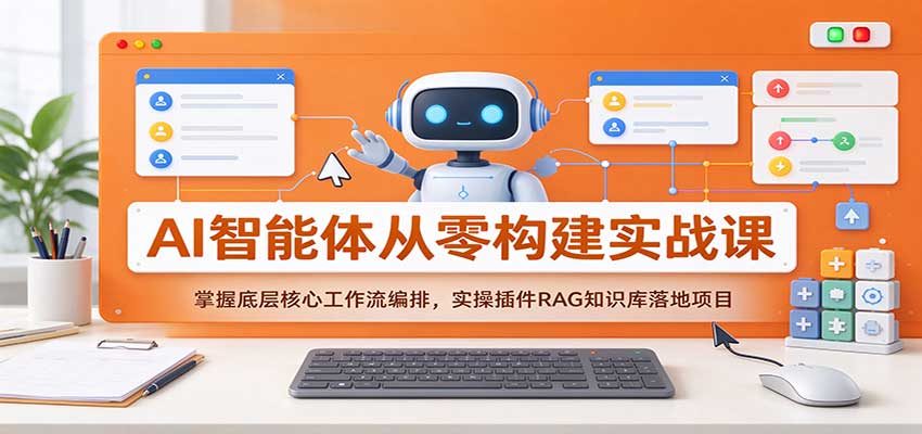 AI智能体从零构建实战课：掌握底层核心工作流编排，实操插件RAG知识库落地项目-我爱项目网