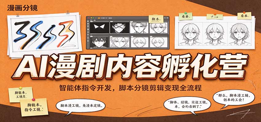 AI漫剧内容孵化营：智能体指令开发，脚本分镜剪辑变现全流程-我爱项目网