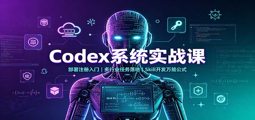 Codex系统实战课：部署注册入门，多行业任务落地，Skill开发万能公式-我爱项目网