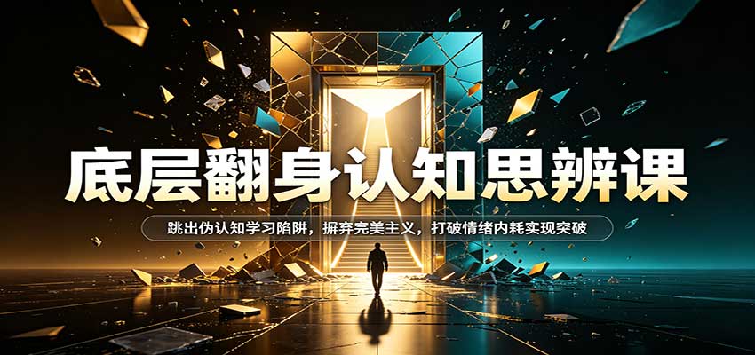 底层翻身认知思辨课：跳出伪认知学习陷阱，摒弃完美主义，打破情绪内耗实现突破-我爱项目网