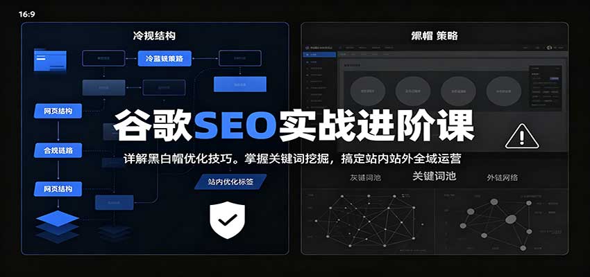 2026谷歌SEO实战进阶课：详解黑白帽优化技巧，掌握关键词挖掘，搞定站内站外全域运营-我爱项目网