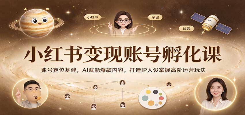小红书变现账号孵化课：账号定位基建，AI赋能爆款内容，打造IP人设掌握高阶运营玩法-我爱项目网