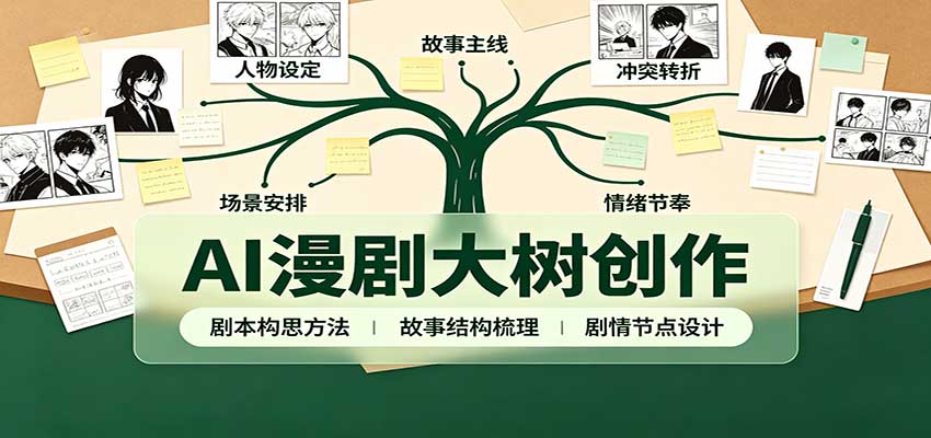 AI漫剧大树创作：剧本构思课程讲解，软件插件配置，配套工具资料完整梳理-我爱项目网