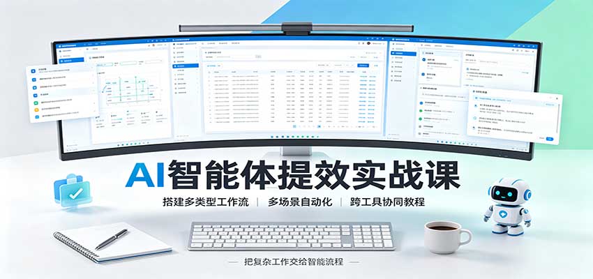 AI智能体提效实战课：搭建多类型工作流，多场景自动化，跨工具协同教程-我爱项目网