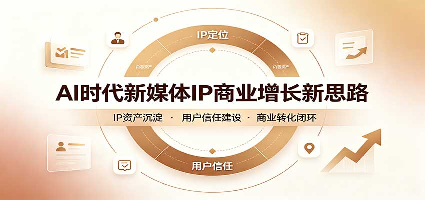 AI时代新媒体IP商业增长新思路：摒弃复杂运营套路，用极简思维打通获客路径-我爱项目网