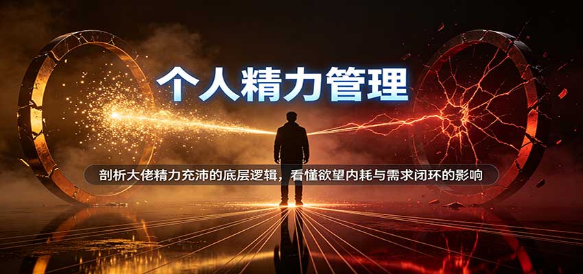 个人精力管理:剖析大佬精力充沛的底层逻辑,看懂欲望内耗与需求闭环的影响-我爱项目网